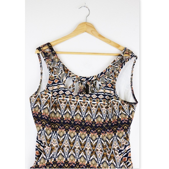 Miss Me Sleeveless Dress Tribal Pattern Size L - Picture 4 of 8
